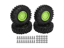 4 Pneus De Veículo Off Road Rc 1.9 Polegadas Rodas E Pneus De Borracha Universal Para Carro De Escalada Rc Verde