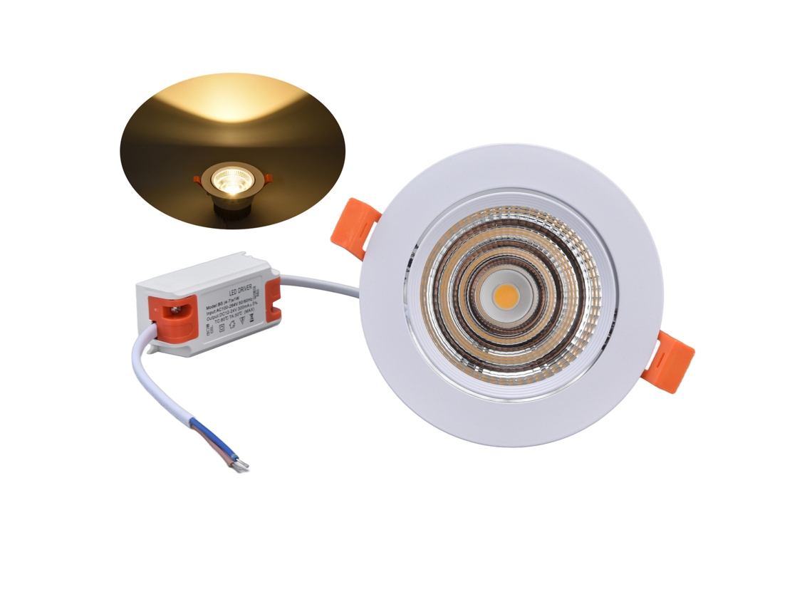 Spotlights Embutidos Led Cob 7w 100-264v Alumínio Dissipação de Calor Anti corrosivo Fácil Instalação