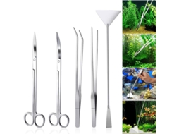Kit de Ferramentas para Aquascaping de Aquário 5 em 1 Aço Inoxidável com Pinças e Tesouras YURU