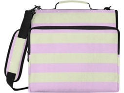 Bolsa Organizadora com 3 Argolas, Zíper e Alça para Documentos, Verde Lilás, 3,8 Cm 34,5 X 31,5 8,9 Seguro