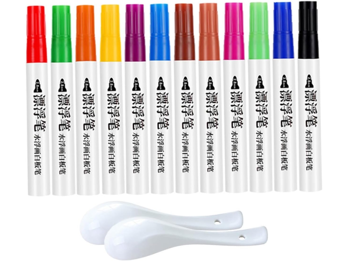 Marcadores De Tinta Flutuantes Para Crianças, Plástico Apagável