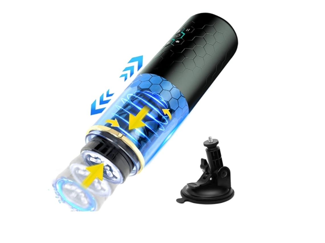 Masturbador Masculino Automático Com 10 Modos De Rotação Poderosos Para Estimulação Do Pênis Buceta De Bolso Elétrico Mãos Livres Preto Vledary