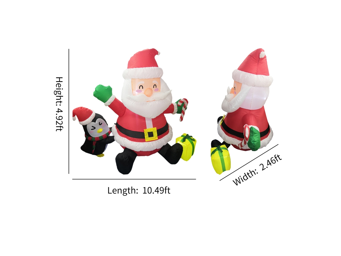 Laxiscreed Inflável De Natal Santa Claus E Pinguim De 5ft Com Leds Para Jardim E Festas Ao Ar Livre