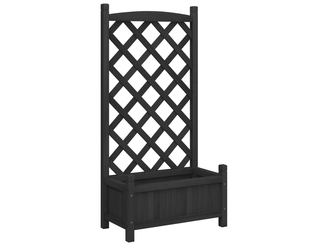 Planter, Planters Vidaxl Preto Madeira (55 X 29.5 X 110 Cm)