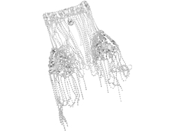 Colar Feminino De Ombro Com Franjas Brilhantes, Corrente Corporal Ornamentada, Joia Elegante Para O Ombro.