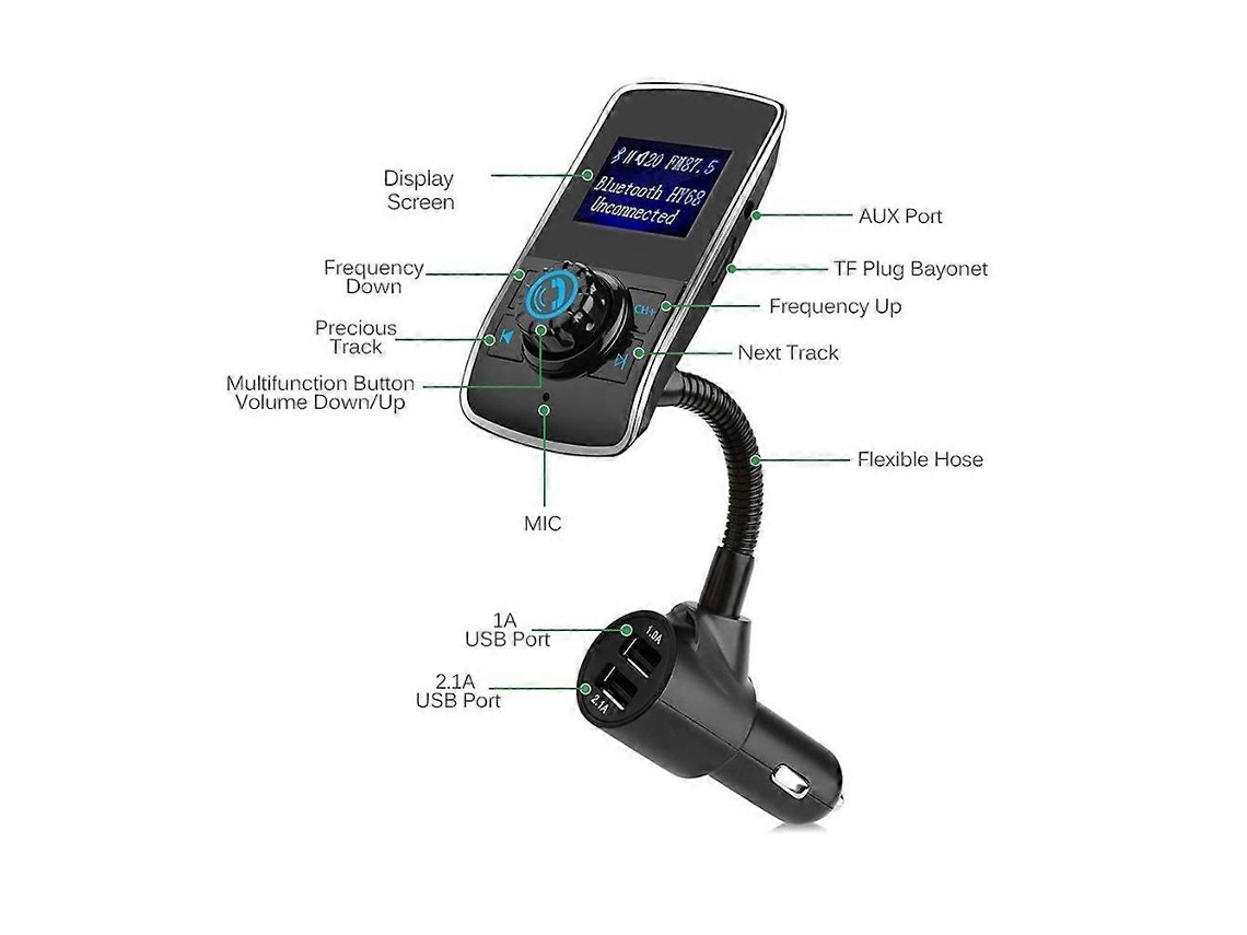 Rádio Portátil Para Carro Com Cd Player, Porta Aux E Placa De Expansão Para Motoristas Olysi Shop (1 Pacote)
