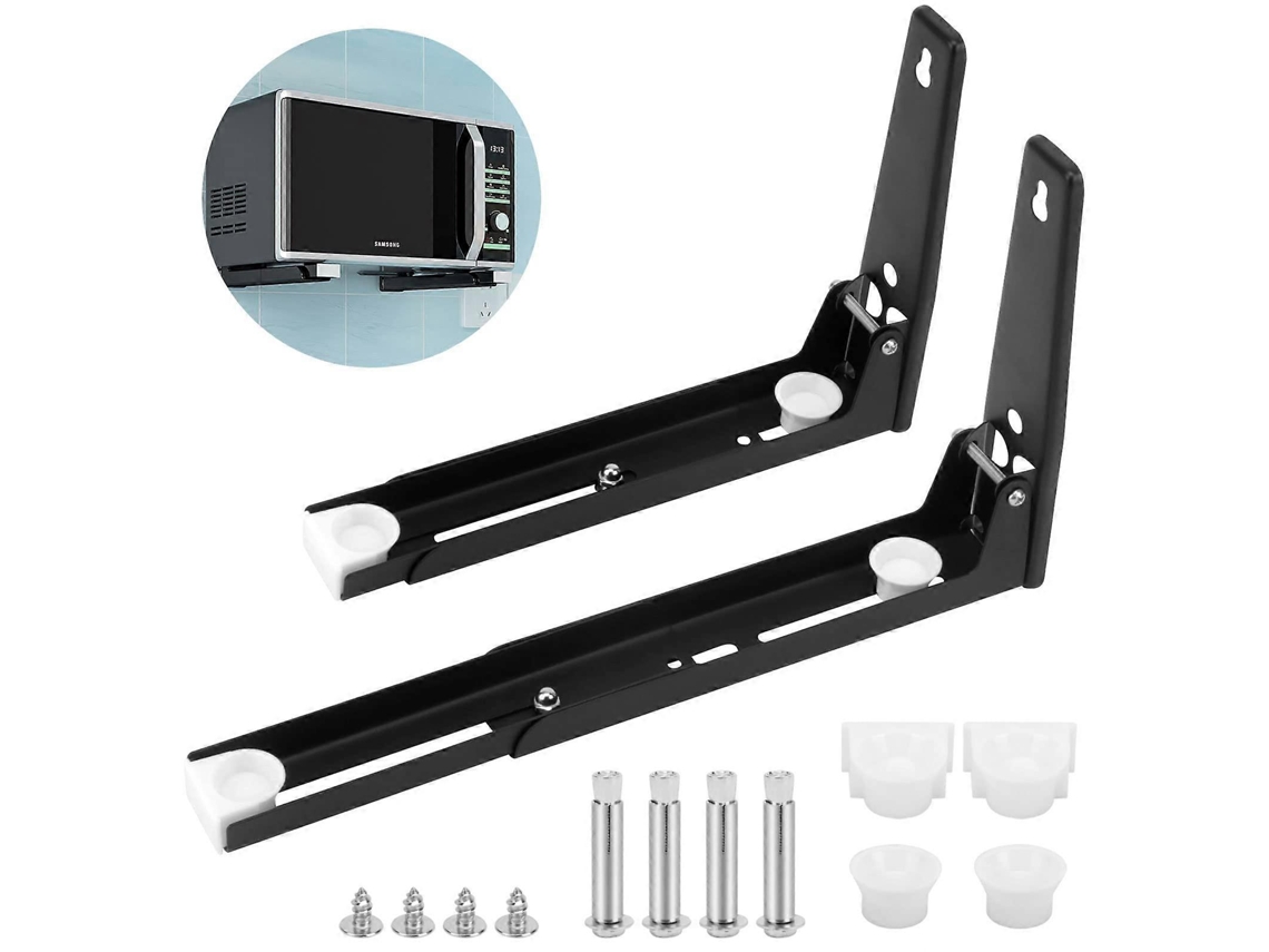 Suporte De Parede Para Micro-ondas, Em Aço Inoxidável, Ajustável Em Comprimento, Dobrável E Compacto.