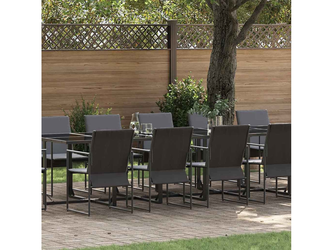 Vidaxl Conjunto De Jantar Para Jardim 13 Pcs Preto Aço