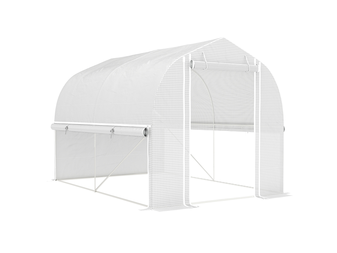 Estufa Lona 3x2x2m 4 Janelas Porta Uv Branca VELTRIX