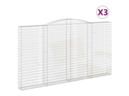 Gabion Basket, Gabion Baskets Vidaxl Prateado Ferro (400 X 30 X 220/240 Cm)