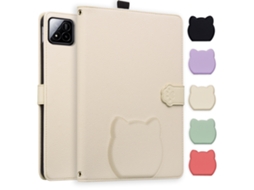 Capa Hexinyigjly Para Xiaomi Mi Pad 8/8pro (11 Polegadas), Design De Gato, Suporte Multiangular Bege