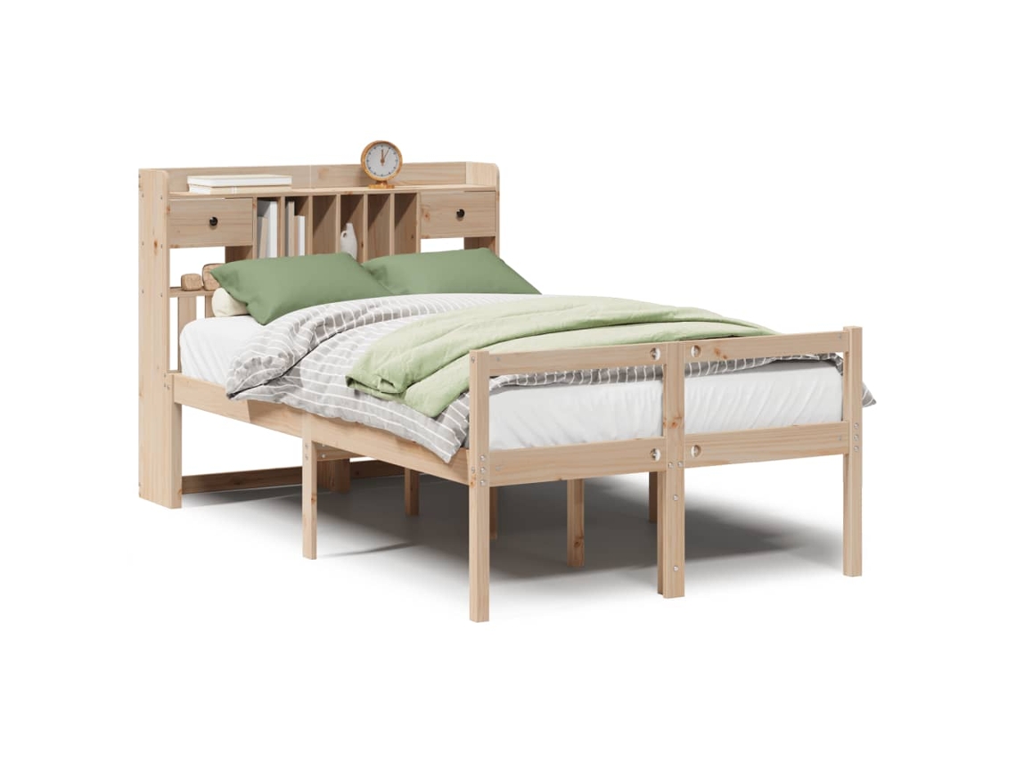 Bookcase Bed, Bookcase Beds Vidaxl Marrom Madeira De Pinho (135 X 190 Cm)