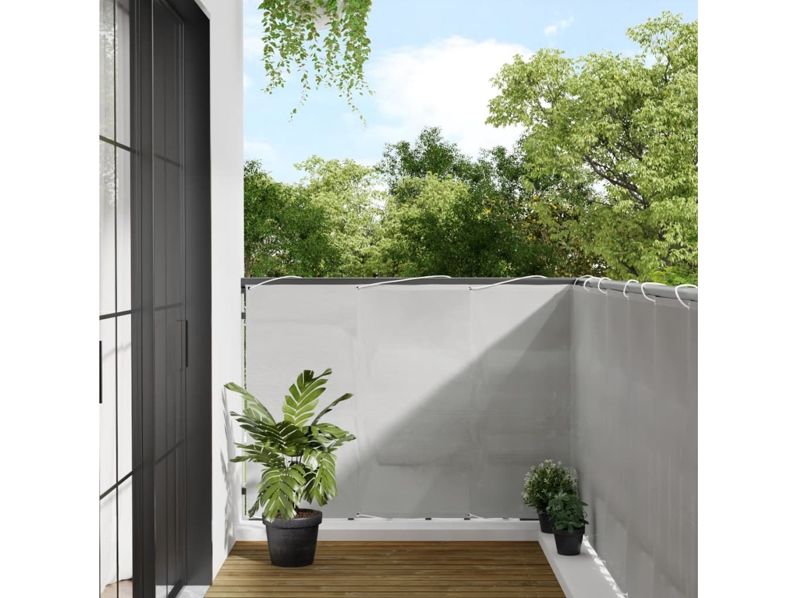 Vidaxl Tela De Varanda 120x300 Cm 100% Poliéster Oxford Cinzento-claro