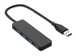 Hub Usb Ultrafino Com Múltiplas Portas, Adaptador Usb 3.0 De 4 Portas, Compatível Com Macbook, Mac, Imac, Portátil E Pc, Em Preto.