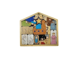 Laxiscreed Quebra Cabeça De Madeira 20x18cm Com A Natividade De Jesus Para Decoração Religiosa Em Casa