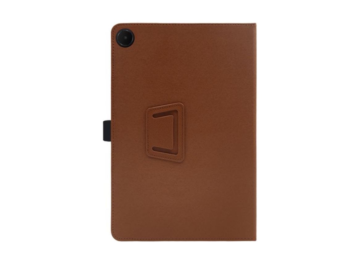 Capa De Couro Vertical Duas Dobras Com Descanso De Mão Halinuia, Cor Marrom‑escuro Para Tcl Tab 10l Gen 2 10,1 Polegadas