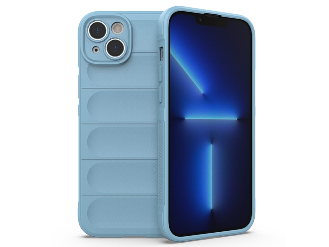 Capa Halinuia Para Iphone 14 Plus Magic Shield Tpu Azul Claro (proteção Integral, Interior Em Flanela)