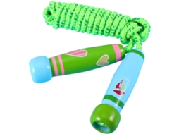 Corda de pular de madeira, para meninos e meninas, com alças ajustáveis, resistente, S/MARCA