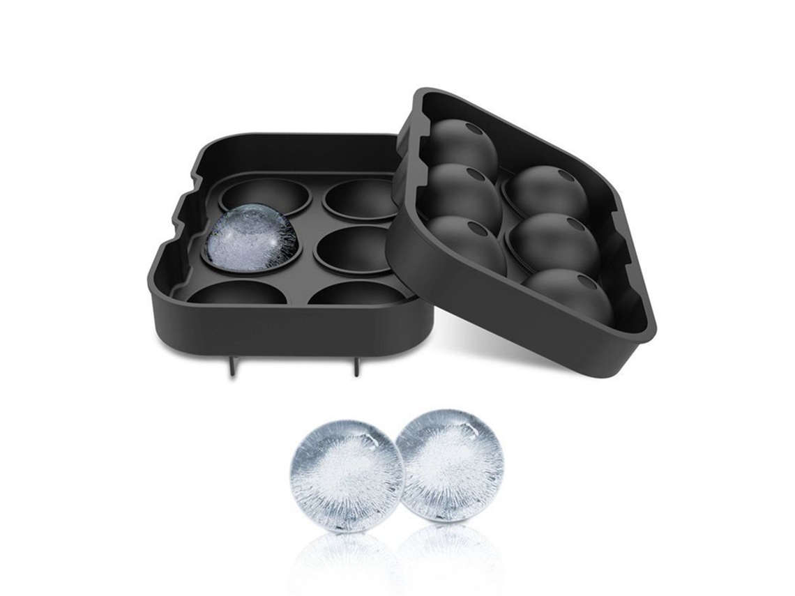 Molde De Gelo Com Tampa 6 Compartimentos De Silicone De Liberação Fácil Quadrados E Redondos Para Freezer