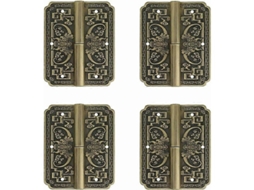 Bisagras de Latón Antiguo para Puertas Dobles, Cajones, Estantes, Accesorios de Muebles, 4 Piezas, Bronce