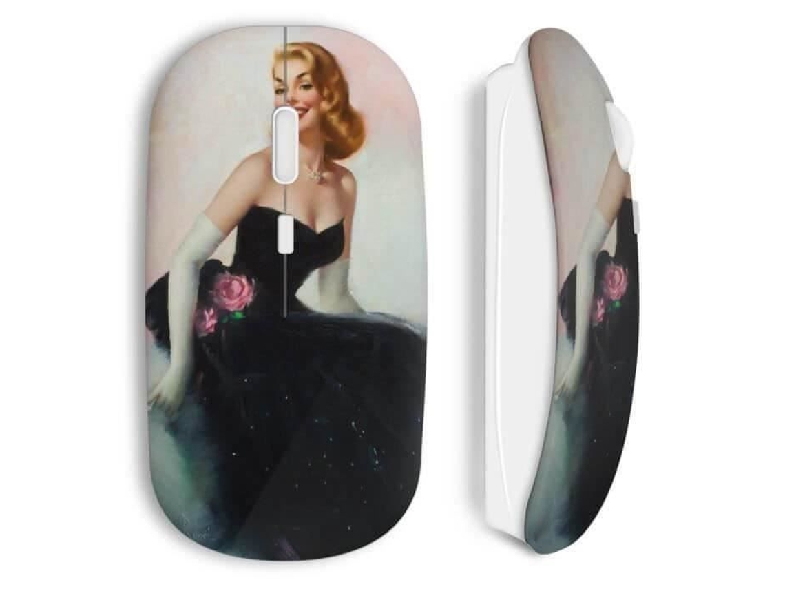 Mouse Sem Fio Pin Up Pintado