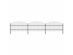 Vidaxl Cerca De Jardim Com Topo Em Forma De Lança Em Aço 537x100 Cm, Preta