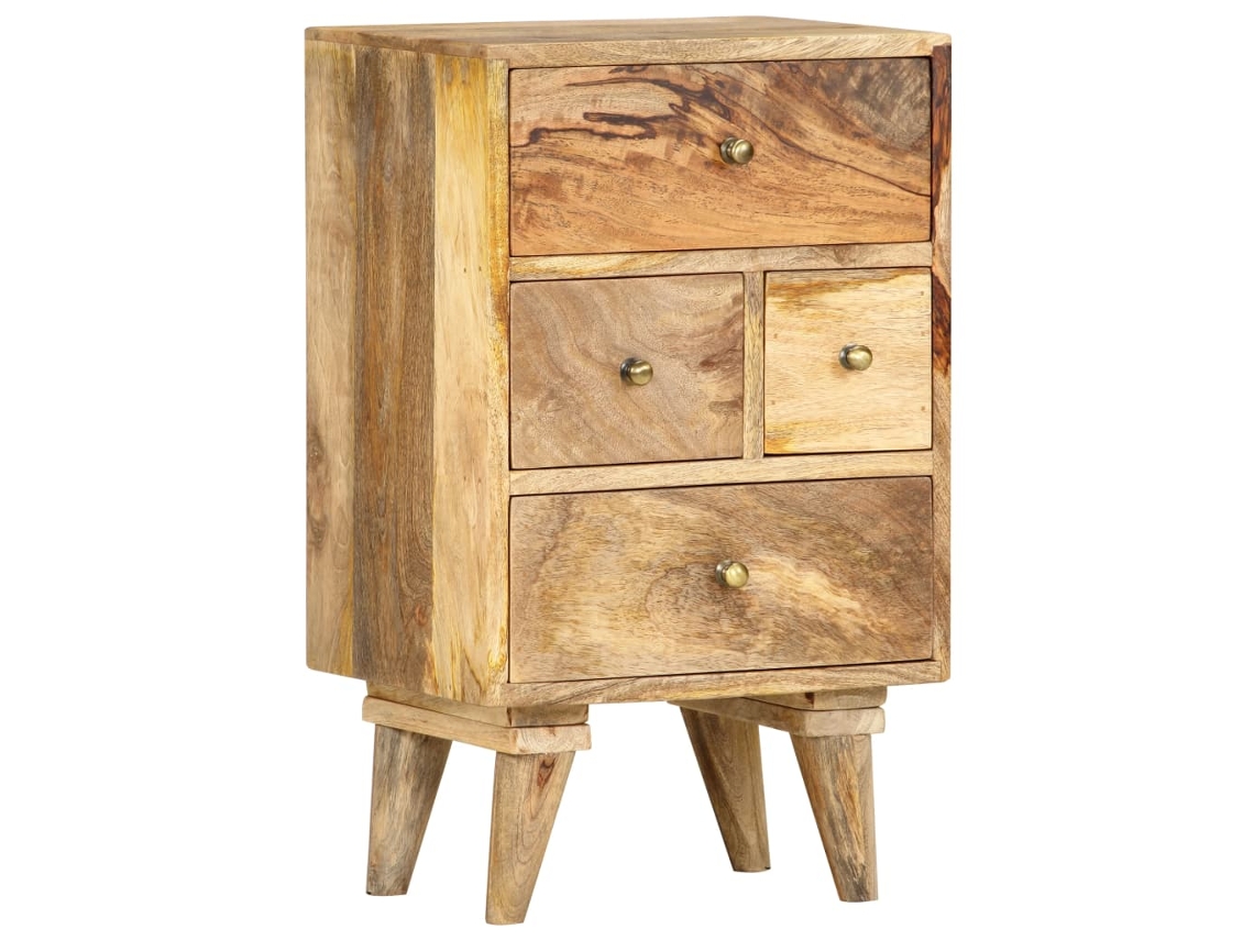 Vidaxl Mesa De Cabeceira 36x30x60 Cm Madeira De Mangueira Maciça
