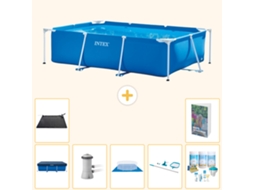 Intex Piscina Com Estrutura Retangular - 300x200x75 Cm - 8-peças S21119