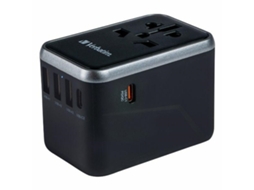 Carregador De Viagem Verbatim 61w Pd 2xusb, C 3xusb, A Ue/reino Unido/eua, Preto