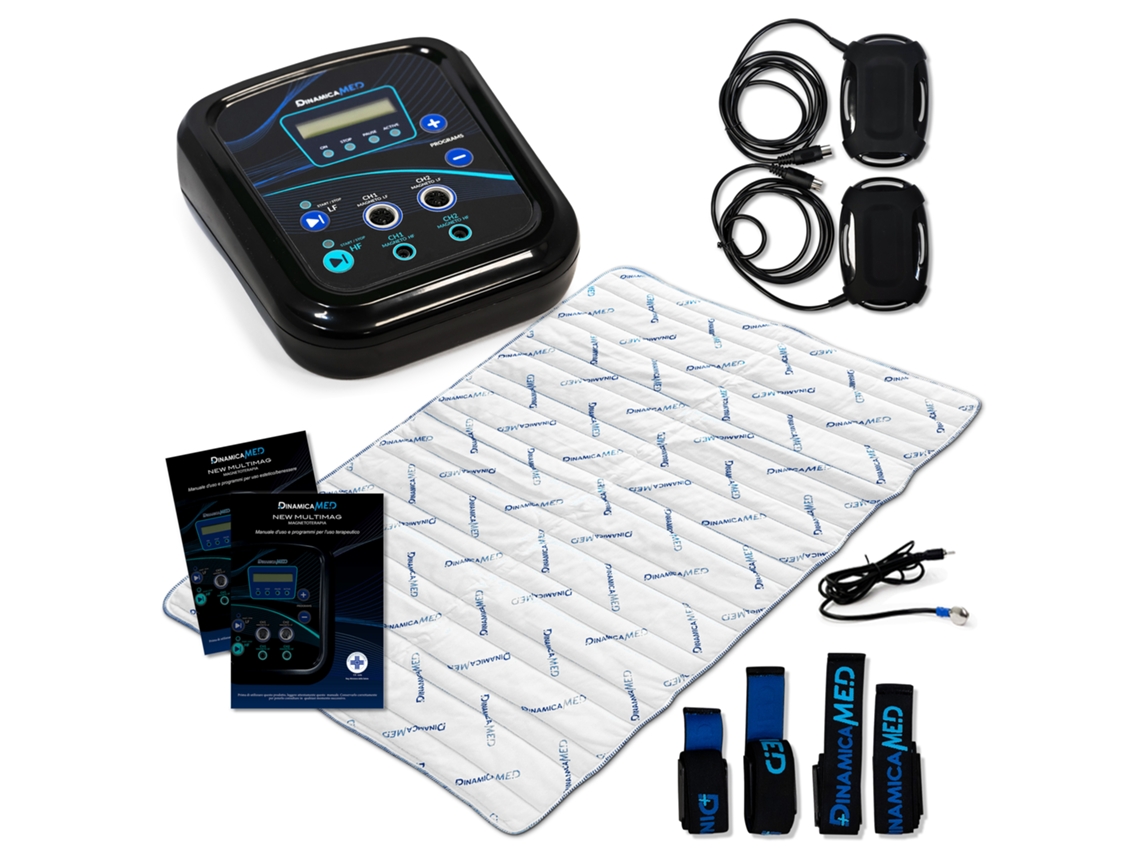 Dinamicamed New Multimag Pro 7.0: magnetoterapia com 2 difusores LF e colchão HF 160×190, ideal para tratamentos de baixa e alta frequência