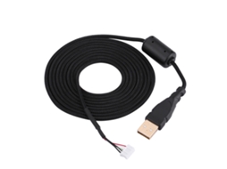 Cabo De Rato (universal Para Microsoft E Logitech, Malha Trançada Preta Pura, Cabo De Substituição)