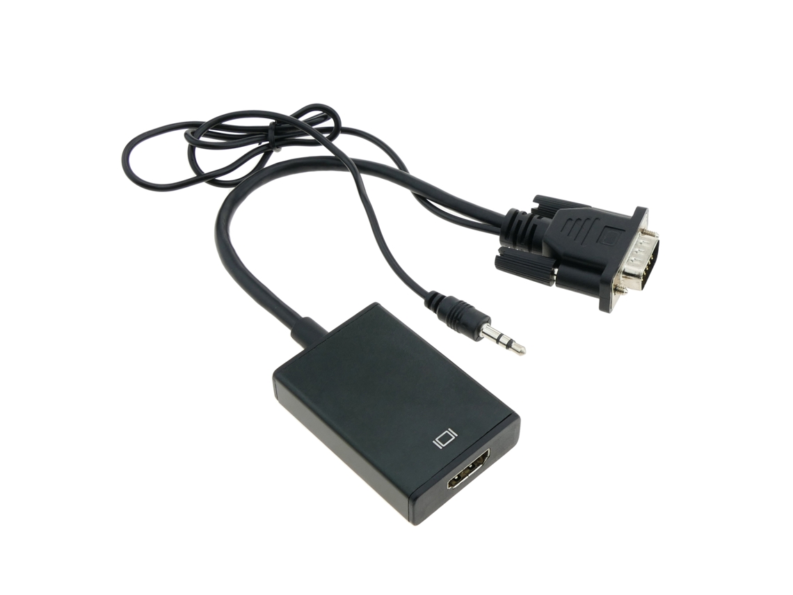 Conversor VGA para HDMI com áudio e cabo de alimentação USB  BEMATIK