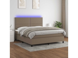 Cama Box Spring Colchão/led 180x200cm Tecido Cinza-acastanhado