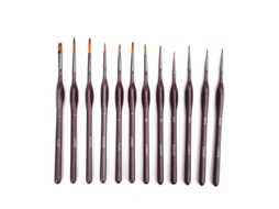 Conjunto de 12 Pincéis de Detalhe de Alta Qualidade com Pontas Finas para Aquarela, Óleo, Acrílico, Unhas e Modelos S/MARCA
