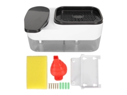 Suporte para Sabonete de Duas Camadas com Drenagem de Água, Ventosa, para Banheiro e Cozinha, Preto | S/MARCA