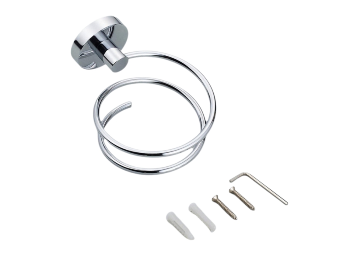 Suporte De Parede Para Secador Cabelo, Design Espiral Que Economiza Espaço, Ideal Banheiro, Quarto E Salão Beleza. Organizador Ferramentas C