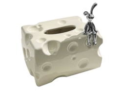 Capinha de Caixa de Lenços em Cerâmica Retangular Estilosa Decorativa para Mesa de Café Branco Leite S/MARCA