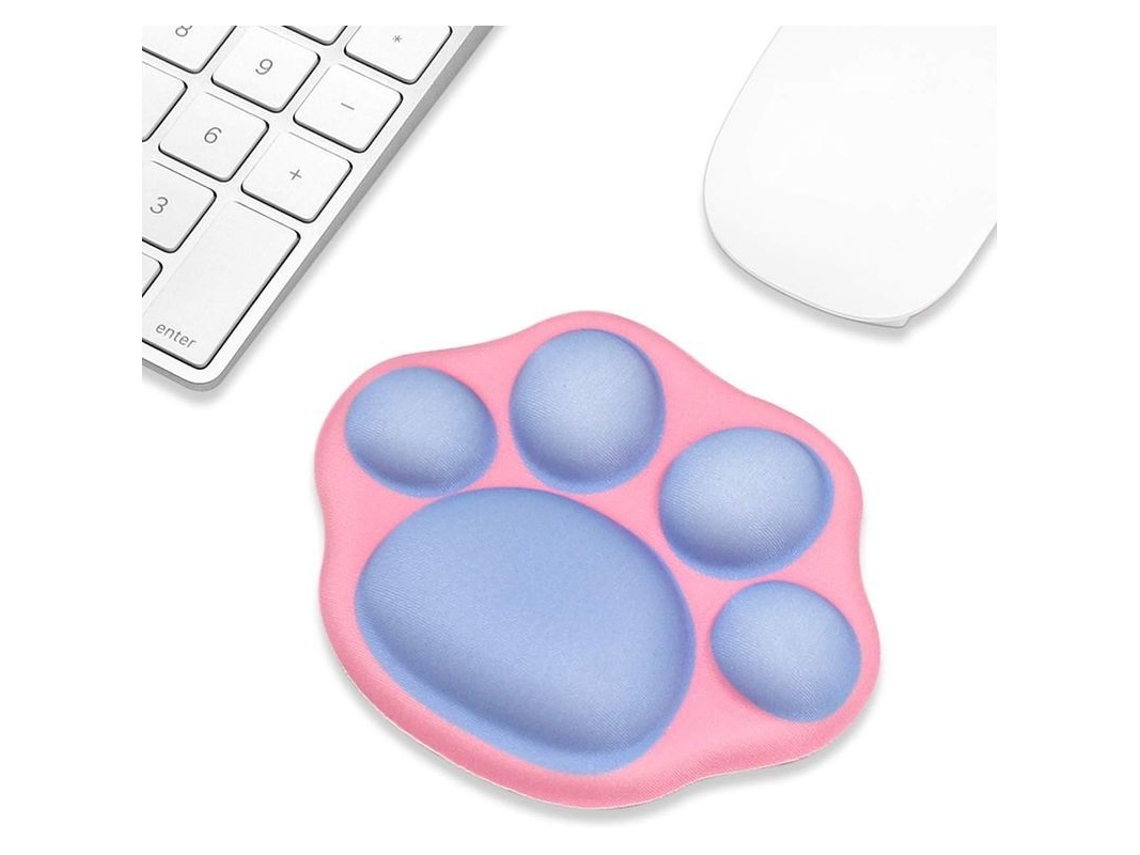 2026 apoio de Pulso para Rato com Padrão de Patinha de Gato Fofo, Confortável e Macio (rosa)