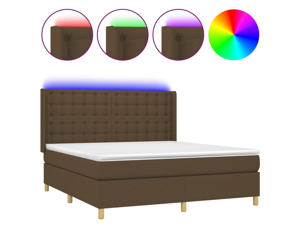 Box Spring Bed, Box Spring Beds Vidaxl Marrom Tecido (180 X 200 Cm)