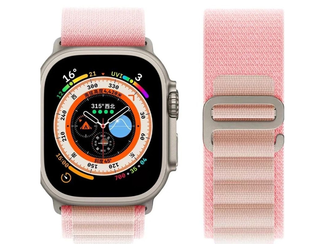 Pulseira ORYSIN Alpine Hook para Apple Watch Series 9 41mm, design rosa, resistente e elegante.
