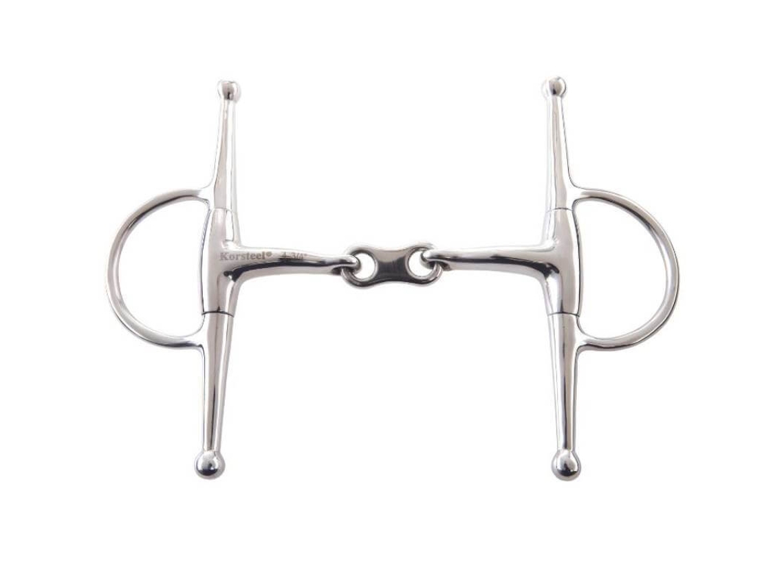 Bocados de Bochecha Inteira e de Caracol com Elos Franceses para Cavalos WEATHERBEETA Korsteel 11,5 cm