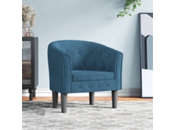 Vidaxl Poltrona Veludo Azul-escuro