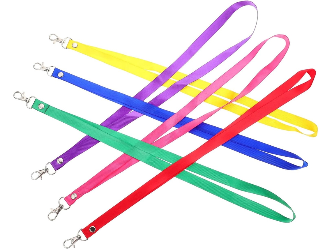 Conjunto De 6 Cordões Porta Crachás Em Nylon Com Mosquetão, Práticos E Duráveis Atividades Esportivas E Caminhadas