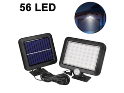 Luminária solar externa com detector de movimento, lâmpada de parede para jardim externo, IP65, 56 LEDs