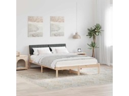 Vidaxl Estrutura Da Cama Castanho E Cinzento-escuro 135 X 190 Cm