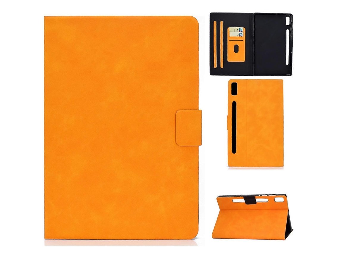 Capa De Couro Com Textura De Couro Bovino E Abertura Horizontal Para Tablet Lenovo Tab P11 Pro Gen 2