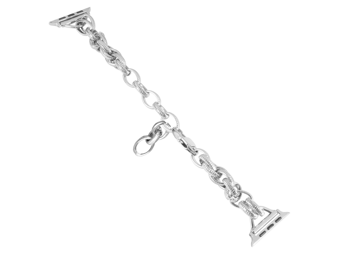 Bracelete para Smartwatch de corrente torcida de metal ondulado para Apple Watch série 9, 8 e 7 41 mm/SE 3 e SE 2, 6 e SE e 5 e 4 40 mm/3 e 2 e 1 38 m