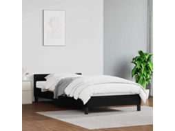 Estrutura Cama C/ Cabeceira Sem Colchão 100x200 Cm Preto