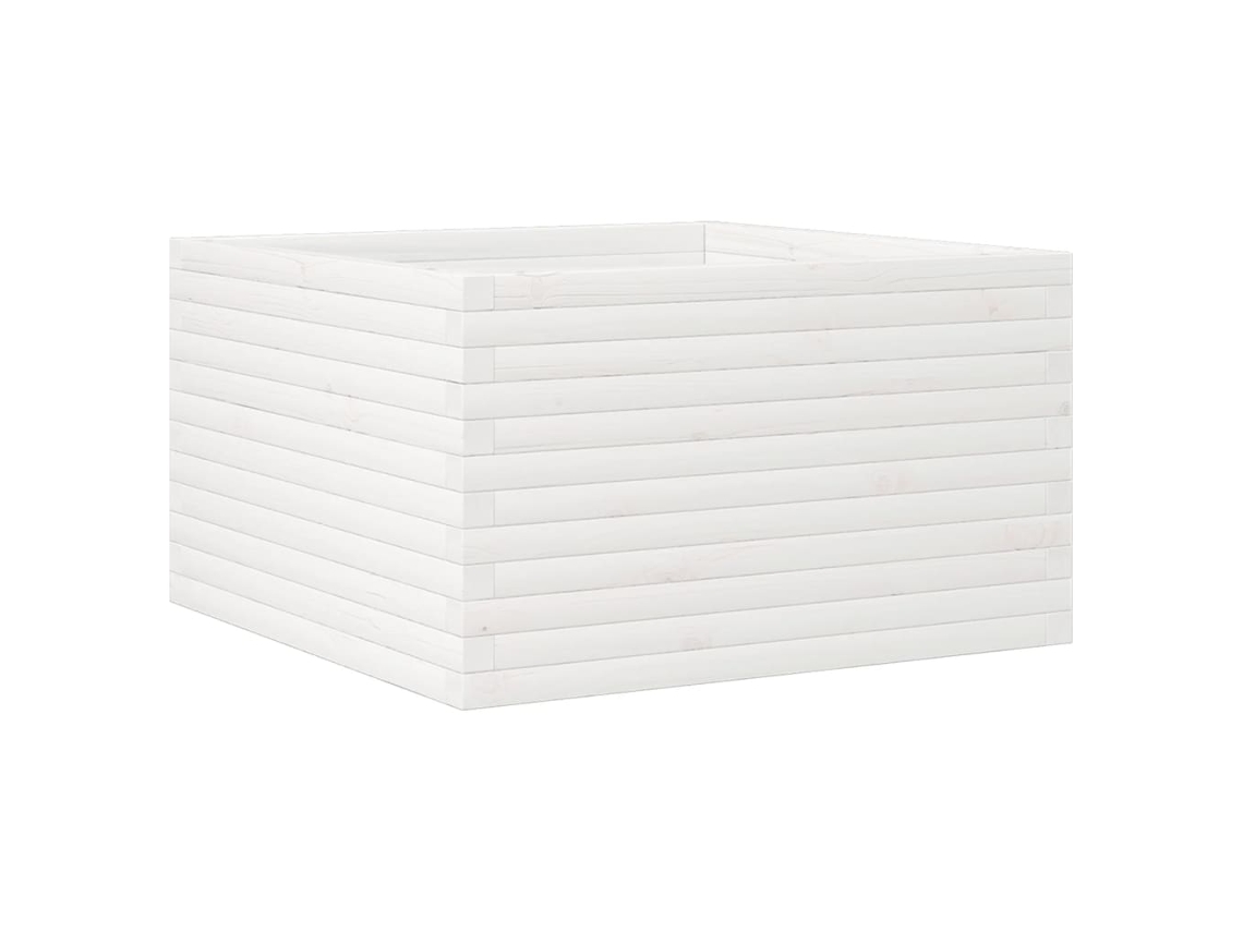 Garden Planter, Garden Planters Vidaxl Branco Madeira De Pinho (80 X 80 X 45.5 Cm)