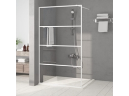 Vidaxl Divisória De Chuveiro 115x195 Cm Vidro Transparente Esg Branco